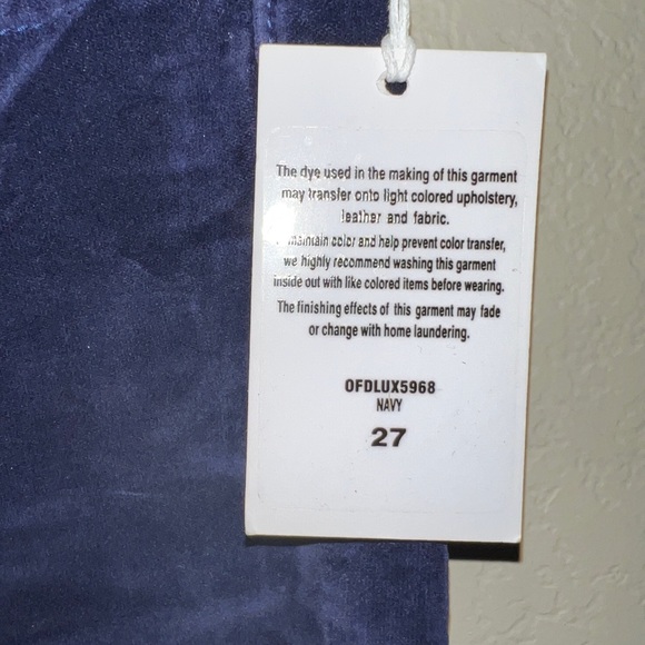 Joe's Jeans Icon Velvet Ankle Skinny Pants Jeans Velour Navy Blue NWT Size 27 - Picture 4 of 11